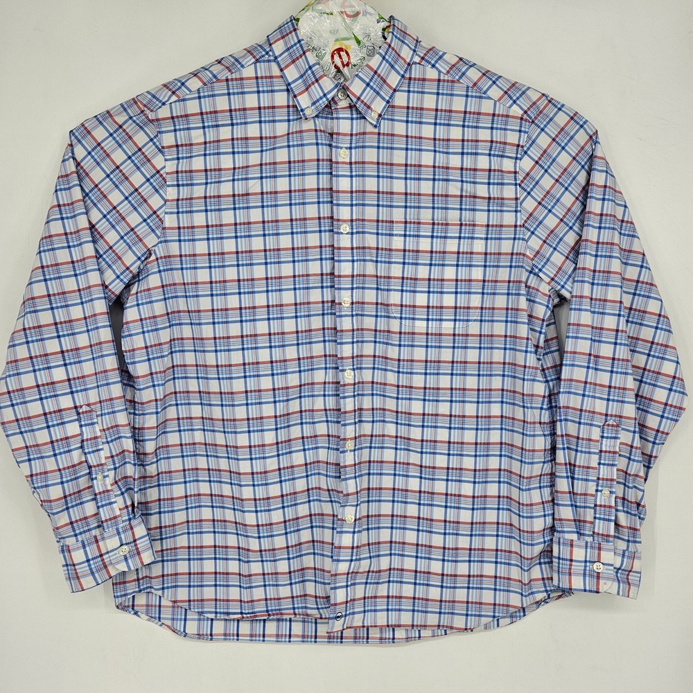 Vineyard Vines Shirt Mens XL OTG On The Go Performance Button Blue Plaid Brr
